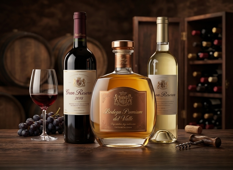 Etiquetas para vinos y bebidas premium